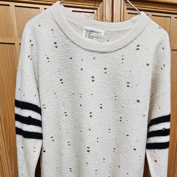 Current/Elliott Sweaters - CURRENT/ELLIOTT Cream Sweater (black stripes)